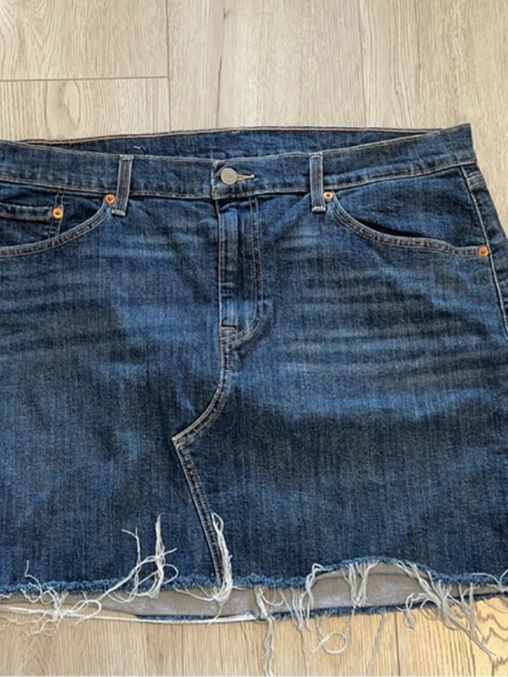 Levi’s Distressed Denim Mini Skirt